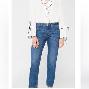 Mango Cigar Relaxed Fit Cropped Jeans Size 6.